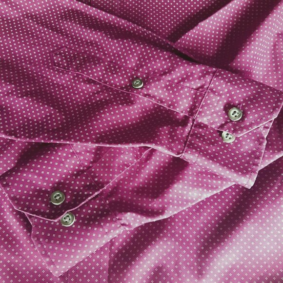 Black Brown 1826 SZ M Slim Fit Burgundy Men's Button Up Egyptian Cotton Shirt - Picture 4 of 13